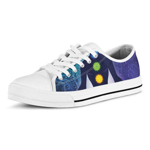 Nine Chakras Aura Print White Low Top Sneakers