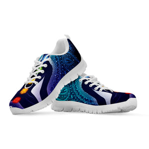 Nine Chakras Aura Print White Running Shoes