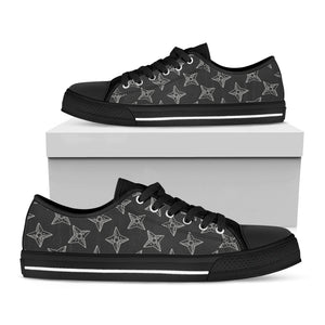 Ninja Weapon Pattern Print Black Low Top Sneakers