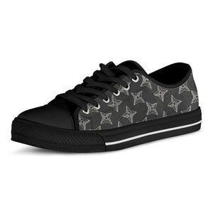 Ninja Weapon Pattern Print Black Low Top Sneakers