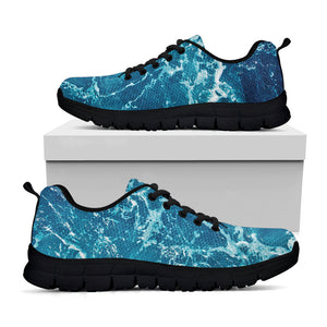 Ocean Surface Print Black Running Shoes