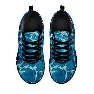 Ocean Surface Print Black Running Shoes