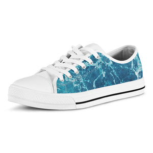 Ocean Surface Print White Low Top Sneakers