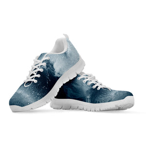 Ocean Wave Print White Running Shoes