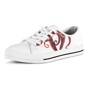 Octopus Tentacles Print White Low Top Sneakers