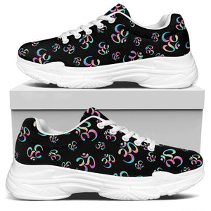 Om Sign Pattern Print White Chunky Shoes