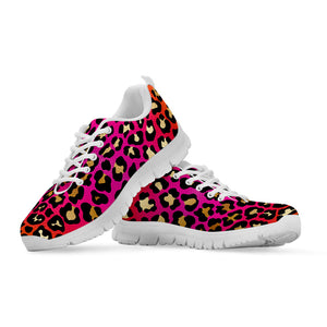 Orange And Purple Leopard Print White Running Shoes