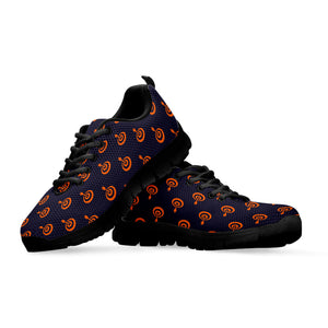 Orange Bullseye Target Pattern Print Black Running Shoes
