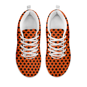 Orange Halloween Pattern Print White Running Shoes
