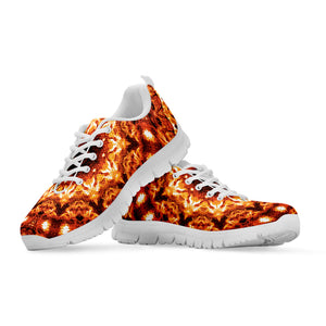 Orange Kaleidoscope Print White Running Shoes
