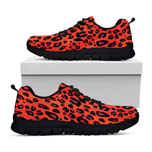 Orange Leopard Print Black Running Shoes