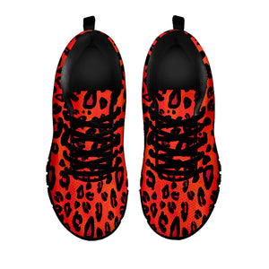 Orange Leopard Print Black Running Shoes