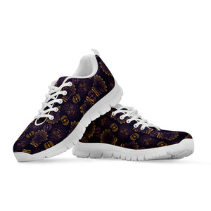 Ornament Tiki Mask Pattern Print White Running Shoes