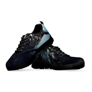 Owl At Night Print Black Running Shoes