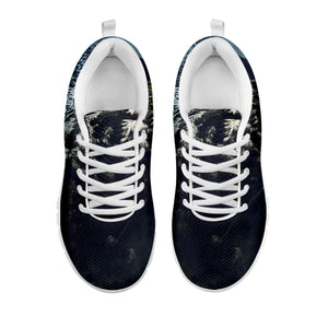 Owl At Night Print White Running Shoes