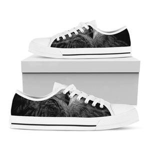 Owl Portrait Print White Low Top Sneakers