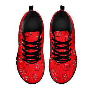 Paramedic First Aid Kit Pattern Print Black Running Shoes