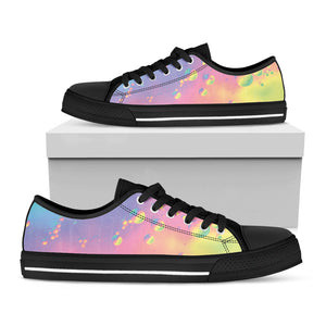 Pastel Acid Melt Print Black Low Top Sneakers