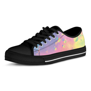 Pastel Acid Melt Print Black Low Top Sneakers
