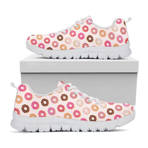 Pastel Donut Pattern Print White Running Shoes
