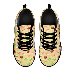 Pastel Macaron Pattern Print Black Running Shoes