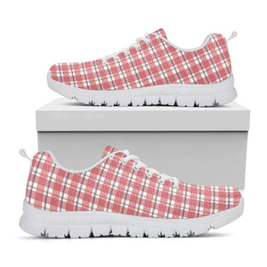 Pastel Madras Pattern Print White Running Shoes