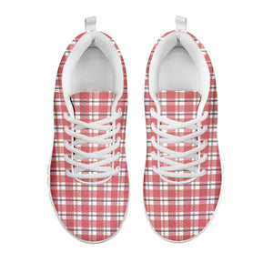 Pastel Madras Pattern Print White Running Shoes
