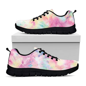 Pastel Tie Dye Print Black Running Shoes