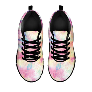 Pastel Tie Dye Print Black Running Shoes
