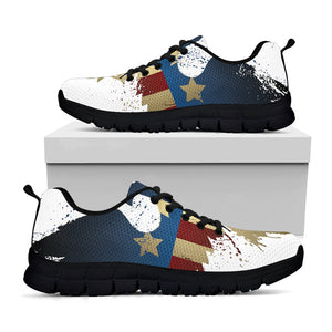 Patriotic American Eagle Print Black Running Shoes