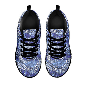 Pigeon Floral Bohemian Pattern Print Black Running Shoes