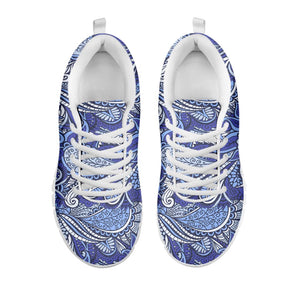Pigeon Floral Bohemian Pattern Print White Running Shoes