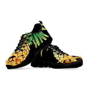 Pineapple Skull Print Black Running Shoes