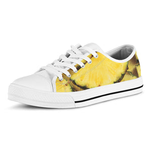 Pineapple Slices Print White Low Top Sneakers