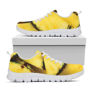 Pineapple Slices Print White Running Shoes