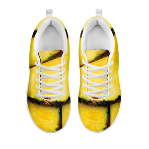 Pineapple Slices Print White Running Shoes