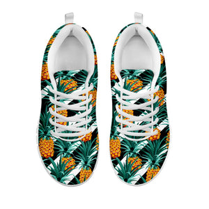 Pineapple Striped Pattern Print White Running Shoes