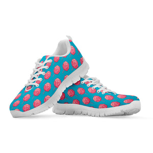 Pink And Blue Cotton Candy Pattern Print White Running Shoes
