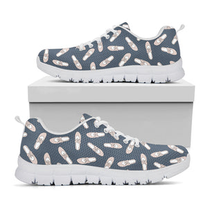 Pink Ballet Shoes Pattern Print White Running Shoes