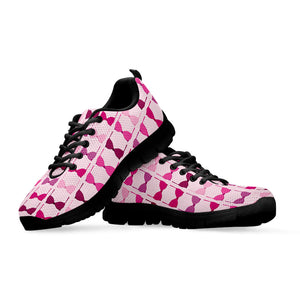 Pink Bra Breast Cancer Pattern Print Black Running Shoes