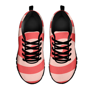 Pink Circle Swirl Print Black Running Shoes