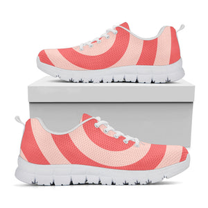 Pink Circle Swirl Print White Running Shoes
