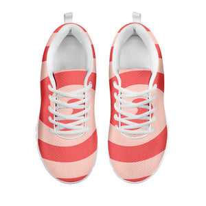 Pink Circle Swirl Print White Running Shoes