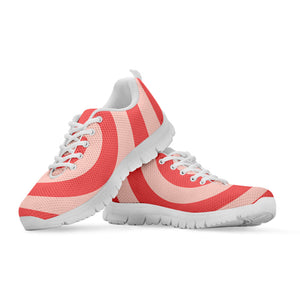Pink Circle Swirl Print White Running Shoes
