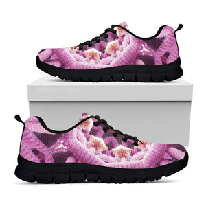 Pink Kaleidoscope Print Black Running Shoes
