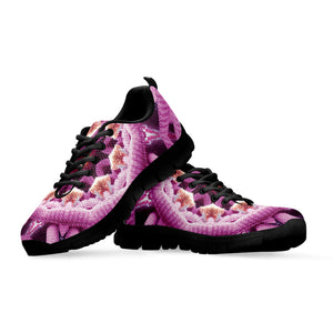 Pink Kaleidoscope Print Black Running Shoes