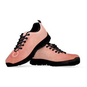 Pink Pig Tail Print Black Running Shoes