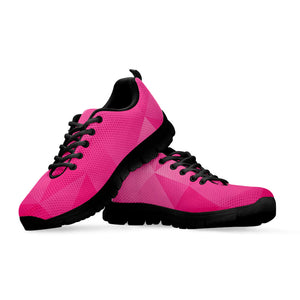 Pink Polygonal Geometric Print Black Running Shoes