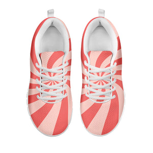 Pink Psychedelic Swirl Print White Running Shoes