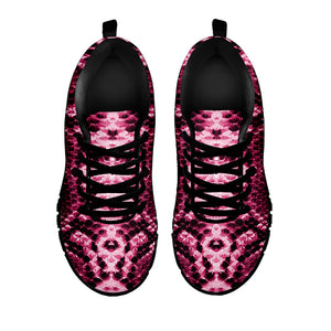 Pink Python Snakeskin Print Black Running Shoes